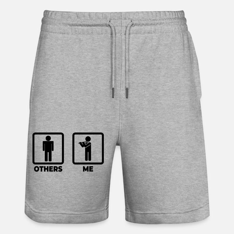 Figurine de bâton de flûte - Short de jogging bio TRAINER Stanley/Stella unisexe - gris chiné