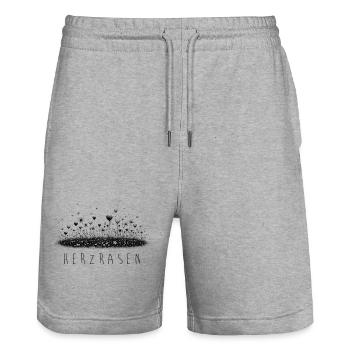Herzrasen – Romantisches Herz Motiv voller Liebe - Stanley/Stella Unisex Bio Joggingshorts Trainer  - Grau meliert - Vorne - Nik (191cm) & Marisol (170cm)