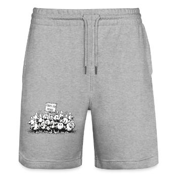 eidays for future shirt - Stanley/Stella Unisex Bio Joggingshorts Trainer  - Grau meliert - Vorne - Nik (191cm) & Marisol (170cm)