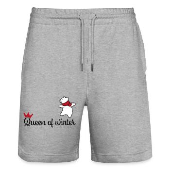 Les femmes qui aiment l’hiver - Short de jogging bio TRAINER Stanley/Stella unisexe - gris chiné - Devant - Nik (191cm) & Marisol (170cm)