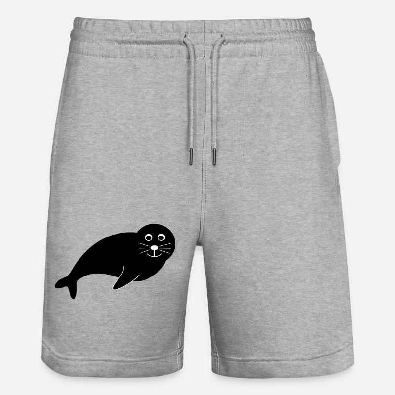 Sceaux, phoques, phoques, phoques animaux - Short de jogging bio TRAINER Stanley/Stella unisexe - gris chiné