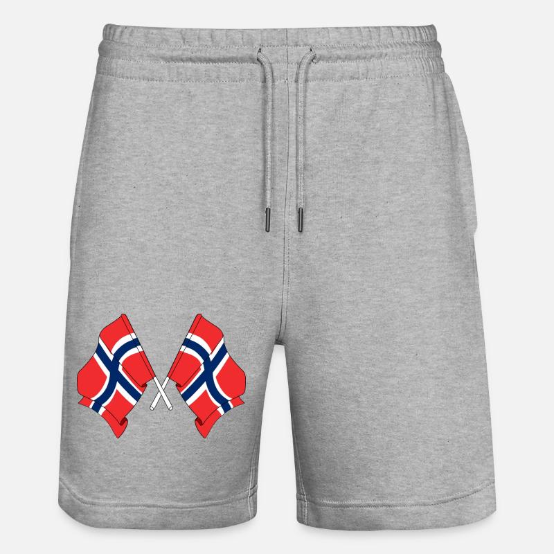 Deux drapeaux Norvège - Short de jogging bio TRAINER Stanley/Stella unisexe - gris chiné