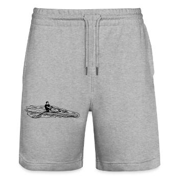 Ruderer - Stanley/Stella Unisex Bio Joggingshorts Trainer  - Grau meliert - Vorne - Nik (191cm) & Marisol (170cm)