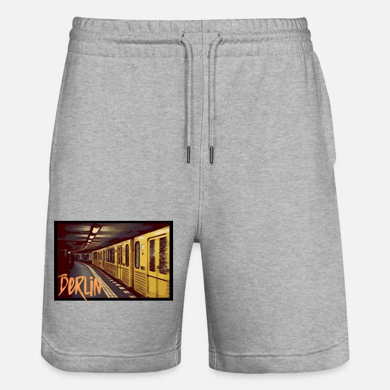 Métro de Berlin - Short de jogging bio TRAINER Stanley/Stella unisexe - gris chiné