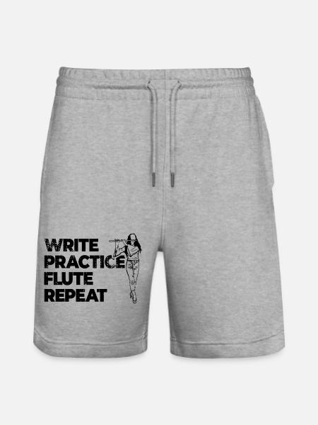 Motivational Flute Quote - Stanley/Stella Trainer Unisex Organic Jogging Shorts - heather grey