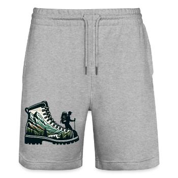 Hiking boots Mountain Trekkeur Randonneur - Stanley/Stella Trainer Unisex Organic Jogging Shorts - heather grey - Front - Nik (191cm) & Marisol (170cm)