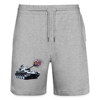 Panzer Bouquet - Stanley/Stella Trainer Unisex Organic Jogging Shorts - heather grey - Front - Nik (191cm) & Marisol (170cm)