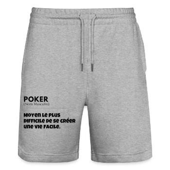 La splendeur du POKER! - Short de jogging bio TRAINER Stanley/Stella unisexe - gris chiné - Devant - Nik (191cm) & Marisol (170cm)