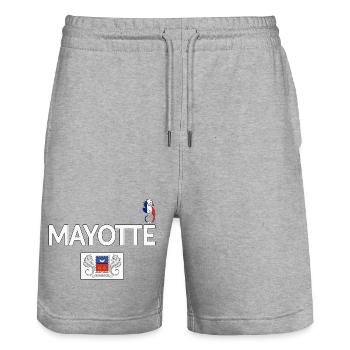 T SHIRT MAYOTTE - Short de jogging bio TRAINER Stanley/Stella unisexe - gris chiné - Devant - Nik (191cm) & Marisol (170cm)