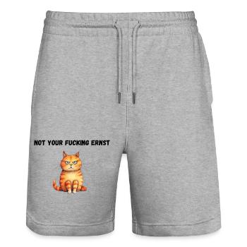 Not your fucking ernst - Stanley/Stella Unisex Bio Joggingshorts Trainer  - Grau meliert - Vorne - Nik (191cm) & Marisol (170cm)