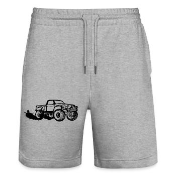 Pickup schwarz - Stanley/Stella Unisex Bio Joggingshorts Trainer  - Grau meliert - Vorne - Nik (191cm) & Marisol (170cm)