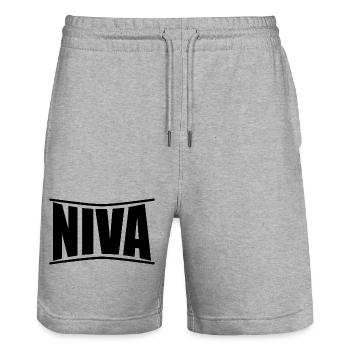Niva t-shirt t-shirt gift idea - Stanley/Stella Trainer Unisex Organic Jogging Shorts - heather grey - Front - Nik (191cm) & Marisol (170cm)