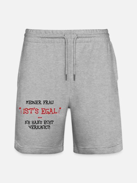 Meiner Frau ists egal - Stanley/Stella Unisex Bio Joggingshorts Trainer  - Grau meliert