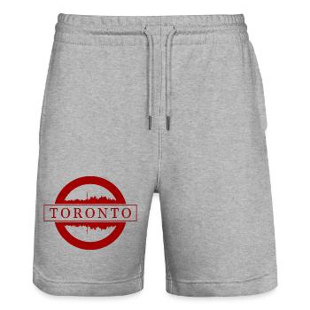 Toronto Stamp Skyline Red - Short de jogging bio TRAINER Stanley/Stella unisexe - gris chiné - Devant - Nik (191cm) & Marisol (170cm)