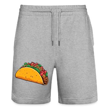 Tacos - Stanley/Stella Trainer Unisex Organic Jogging Shorts - heather grey - Front - Nik (191cm) & Marisol (170cm)