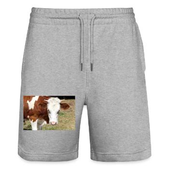 Kuh Poster - Stanley/Stella Unisex Bio Joggingshorts Trainer  - Grau meliert - Vorne - Nik (191cm) & Marisol (170cm)