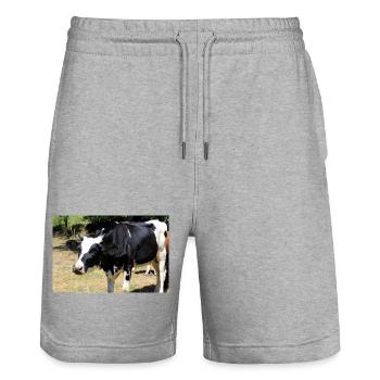 Kuh Poster - Stanley/Stella Unisex Bio Joggingshorts Trainer  - Grau meliert - Vorne - Nik (191cm) & Marisol (170cm)