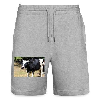 Kuh Poster - Stanley/Stella Unisex Bio Joggingshorts Trainer  - Grau meliert - Vorne - Nik (191cm) & Marisol (170cm)