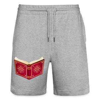 open red book for santa claus and christmas - Stanley/Stella Trainer Unisex Organic Jogging Shorts - heather grey - Front - Nik (191cm) & Marisol (170cm)