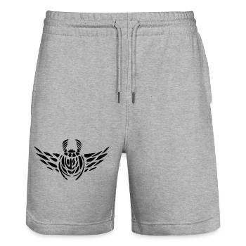 Skarabaeus - Stanley/Stella Unisex Bio Joggingshorts Trainer  - Grau meliert - Vorne - Nik (191cm) & Marisol (170cm)