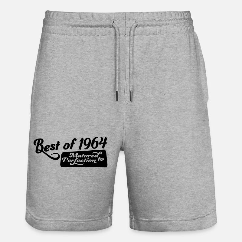 1964 - Stanley/Stella Trainer Unisex Organic Jogging Shorts - heather grey