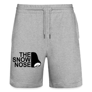 Abstract neon lights in cityscape - Stanley/Stella Trainer Unisex Organic Jogging Shorts - heather grey - Front - Nik (191cm) & Marisol (170cm)