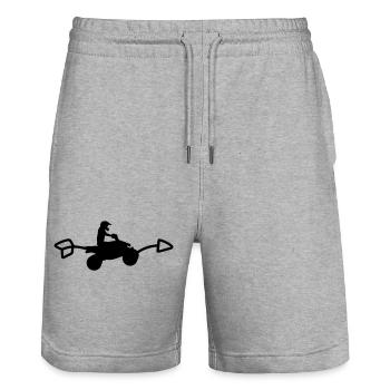 Quad Pfeil nach rechts - Stanley/Stella Unisex Bio Joggingshorts Trainer  - Grau meliert - Vorne - Nik (191cm) & Marisol (170cm)