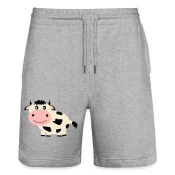 Kuh - Stanley/Stella Unisex Bio Joggingshorts Trainer  - Grau meliert - Vorne - Nik (191cm) & Marisol (170cm)