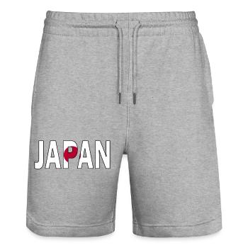 Le Japon aux couleurs de la nation - Short de jogging bio TRAINER Stanley/Stella unisexe - gris chiné - Devant - Nik (191cm) & Marisol (170cm)