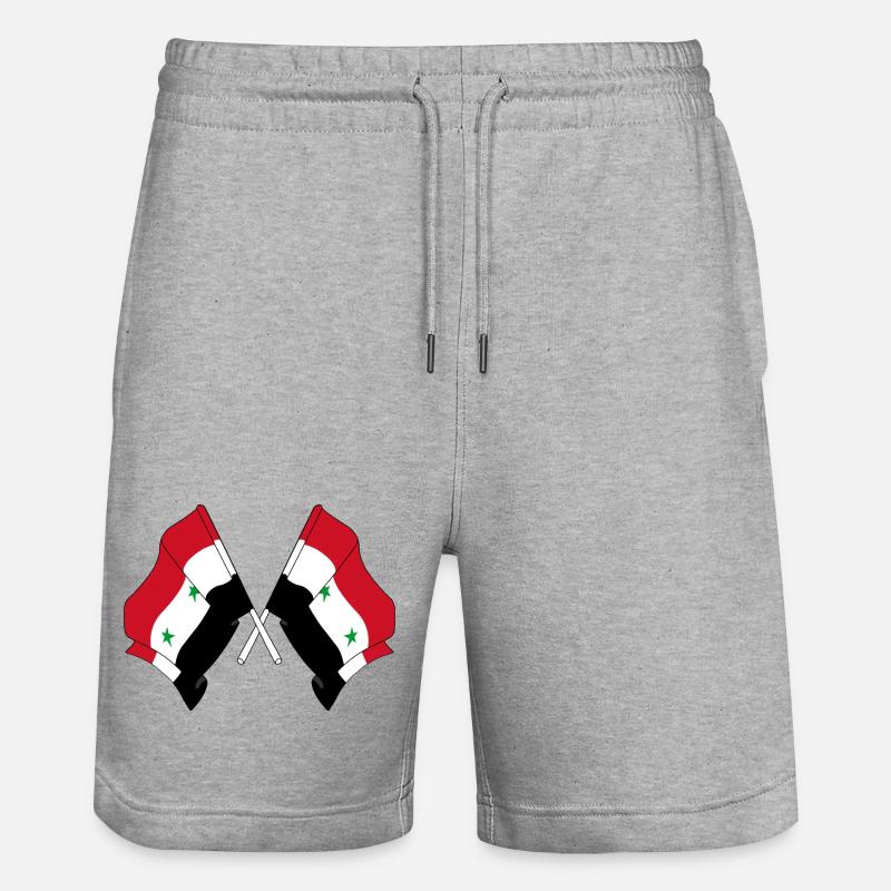 Deux drapeaux croisés depuis la Syrie - Short de jogging bio TRAINER Stanley/Stella unisexe - gris chiné