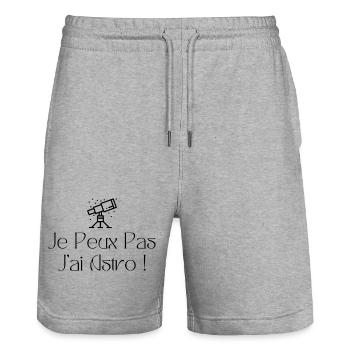 Je peux pas j’ai astro - Short de jogging bio TRAINER Stanley/Stella unisexe - gris chiné - Devant - Nik (191cm) & Marisol (170cm)