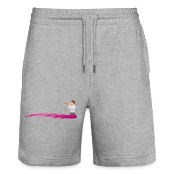Musiker TROMPETER auf Welle - Textvorlage - Stanley/Stella Unisex Bio Joggingshorts Trainer  - Grau meliert - Vorne - Nik (191cm) & Marisol (170cm)