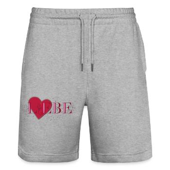 Liebe - Stanley/Stella Unisex Bio Joggingshorts Trainer  - Grau meliert - Vorne - Nik (191cm) & Marisol (170cm)