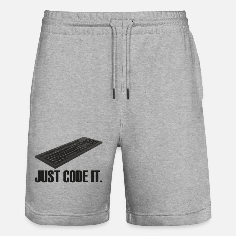 Just Code it - Stanley/Stella Trainer Unisex Organic Jogging Shorts - heather grey