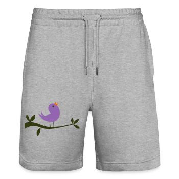 Vogel - Stanley/Stella Unisex Bio Joggingshorts Trainer  - Grau meliert - Vorne - Nik (191cm) & Marisol (170cm)