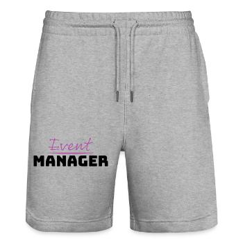 Tshirt fuer Event Manager - Stanley/Stella Unisex Bio Joggingshorts Trainer  - Grau meliert - Vorne - Nik (191cm) & Marisol (170cm)
