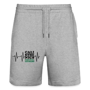 Natural Fitness Gymnastique suédoise Pouls Battement de cœur Sport - Short de jogging bio TRAINER Stanley/Stella unisexe - gris chiné - Devant - Nik (191cm) & Marisol (170cm)