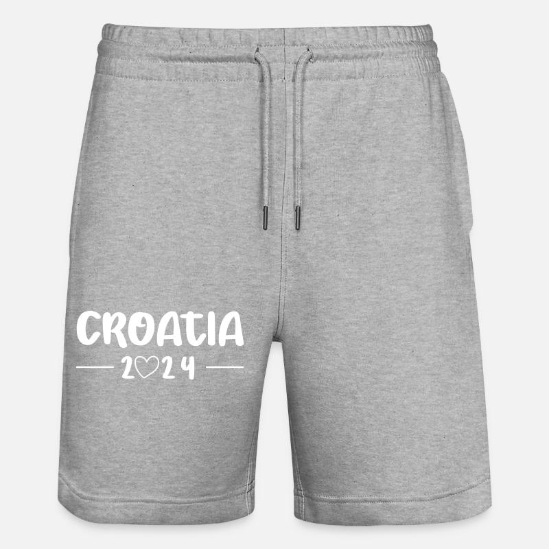 Croatie 2024 Heart Trip - Short de jogging bio TRAINER Stanley/Stella unisexe - gris chiné