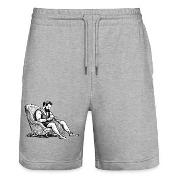 Tricot Viking - Short de jogging bio TRAINER Stanley/Stella unisexe - gris chiné - Devant - Nik (191cm) & Marisol (170cm)