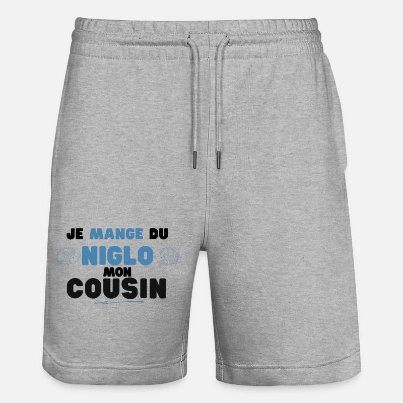 Je Mange Du Niglo Moi Cousin - Short de jogging bio TRAINER Stanley/Stella unisexe - gris chiné