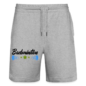 badminton - Short de jogging bio TRAINER Stanley/Stella unisexe - gris chiné - Devant - Nik (191cm) & Marisol (170cm)