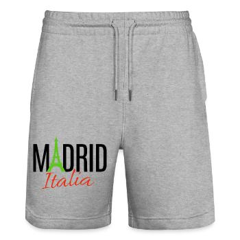 Egal ob Paris oder Madrid, Hauptsache Italien - Stanley/Stella Unisex Bio Joggingshorts Trainer  - Grau meliert - Vorne - Nik (191cm) & Marisol (170cm)