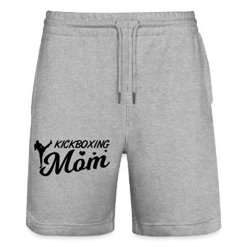 Kickboxer Mom - Stanley/Stella Trainer Unisex Organic Jogging Shorts - heather grey - Front - Nik (191cm) & Marisol (170cm)