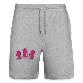 Colored ball and cylinder pattern - game figure - Stanley/Stella Trainer Unisex Organic Jogging Shorts - heather grey - Front - Nik (191cm) & Marisol (170cm)