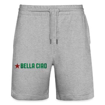 Partisan Singing - Stanley/Stella Trainer Unisex Organic Jogging Shorts - heather grey - Front - Nik (191cm) & Marisol (170cm)