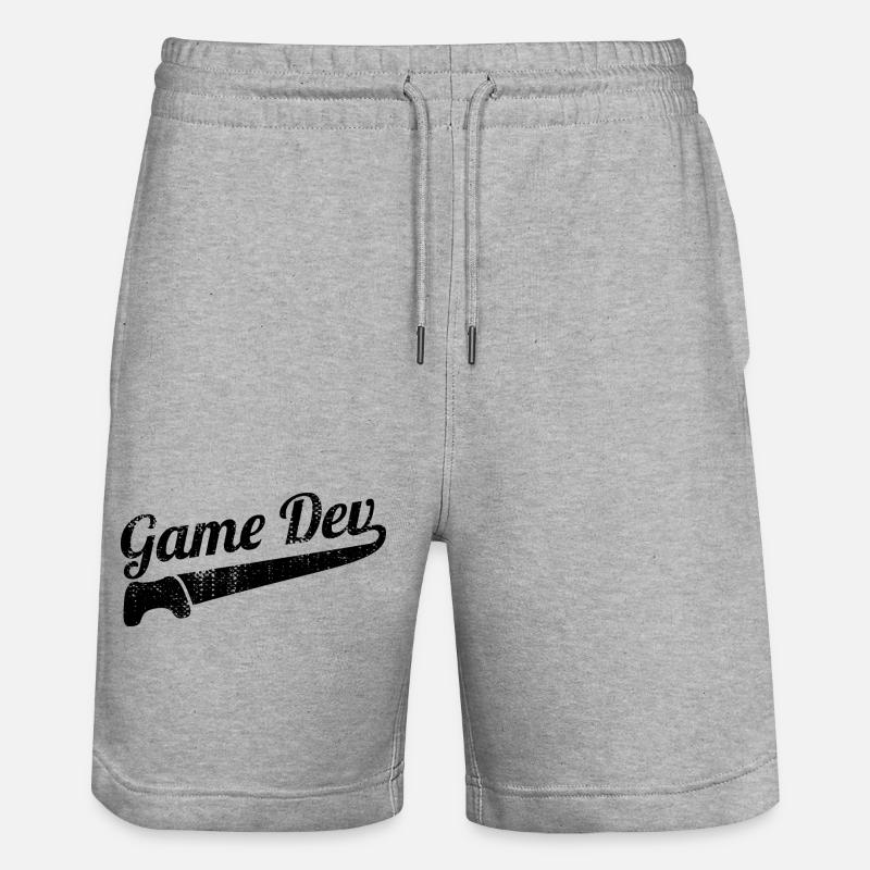 Game Development Saying - Stanley/Stella Trainer Unisex Organic Jogging Shorts - heather grey