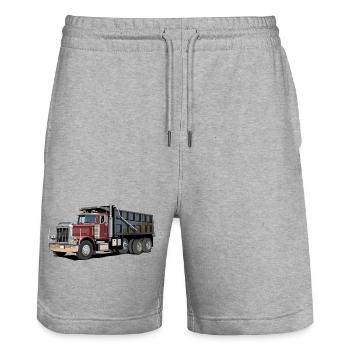 Camion à benne basculante, camion - Short de jogging bio TRAINER Stanley/Stella unisexe - gris chiné - Devant - Nik (191cm) & Marisol (170cm)