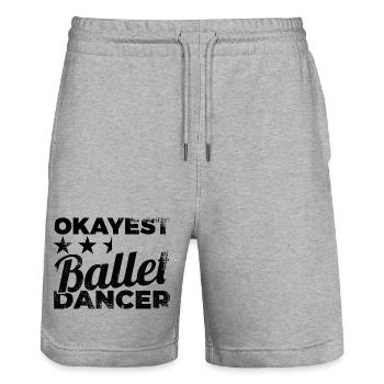Danseur de ballet moyen - Short de jogging bio TRAINER Stanley/Stella unisexe - gris chiné - Devant - Nik (191cm) & Marisol (170cm)