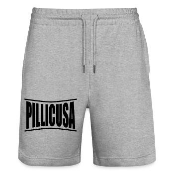 T-Shirt Sizilien pillicusa sizilianisch - Stanley/Stella Unisex Bio Joggingshorts Trainer  - Grau meliert - Vorne - Nik (191cm) & Marisol (170cm)