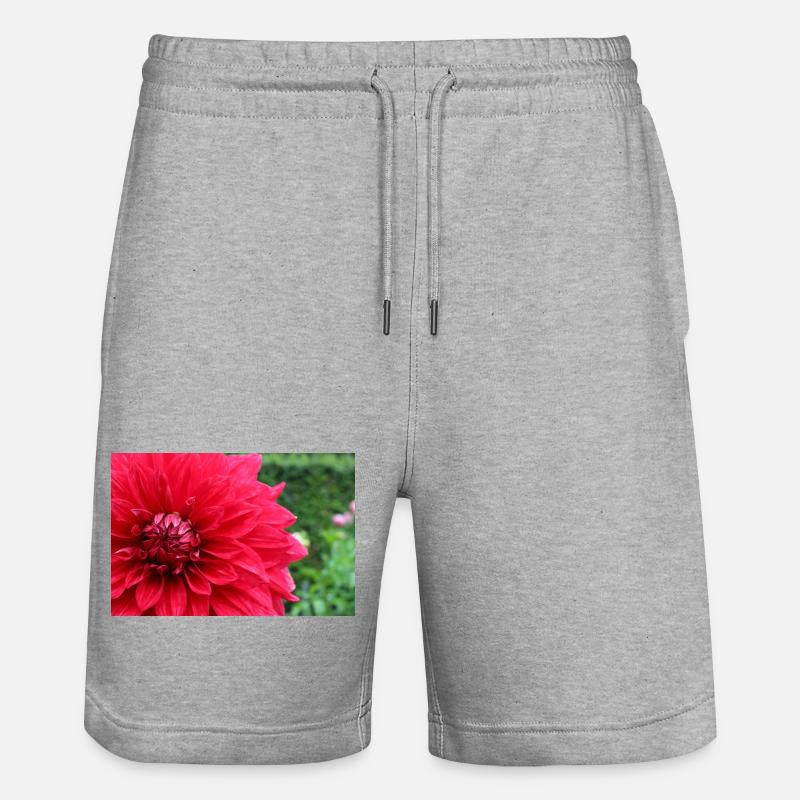 Dahlia Fleur Rouge, Fleur - Short de jogging bio TRAINER Stanley/Stella unisexe - gris chiné